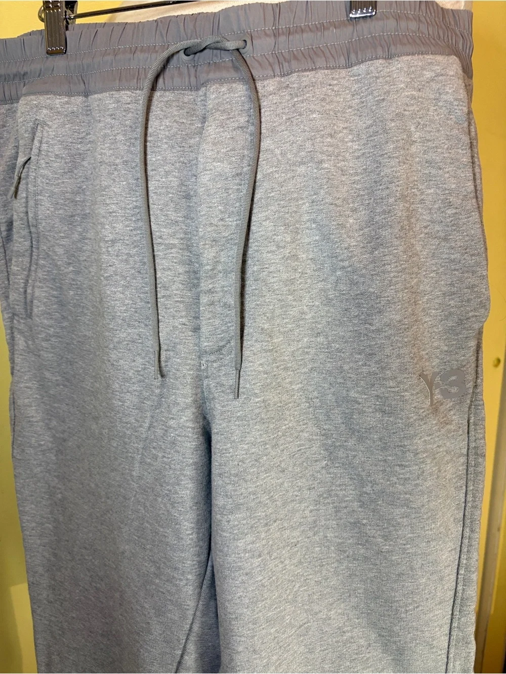 Y-3 Adidas x Yohji Yamamoto Light Gray Drawstring Jogger Sweatpants